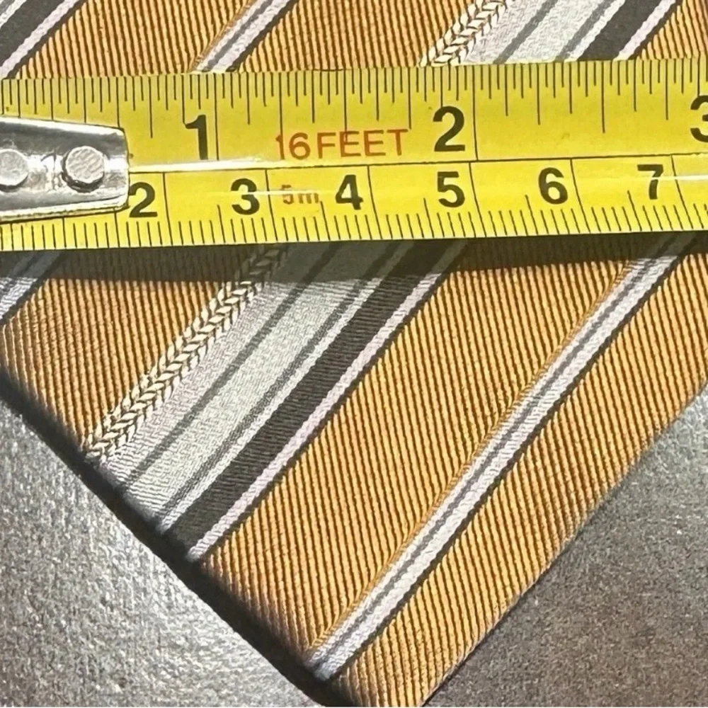 Hugo Boss Gold and Black Striped Tie